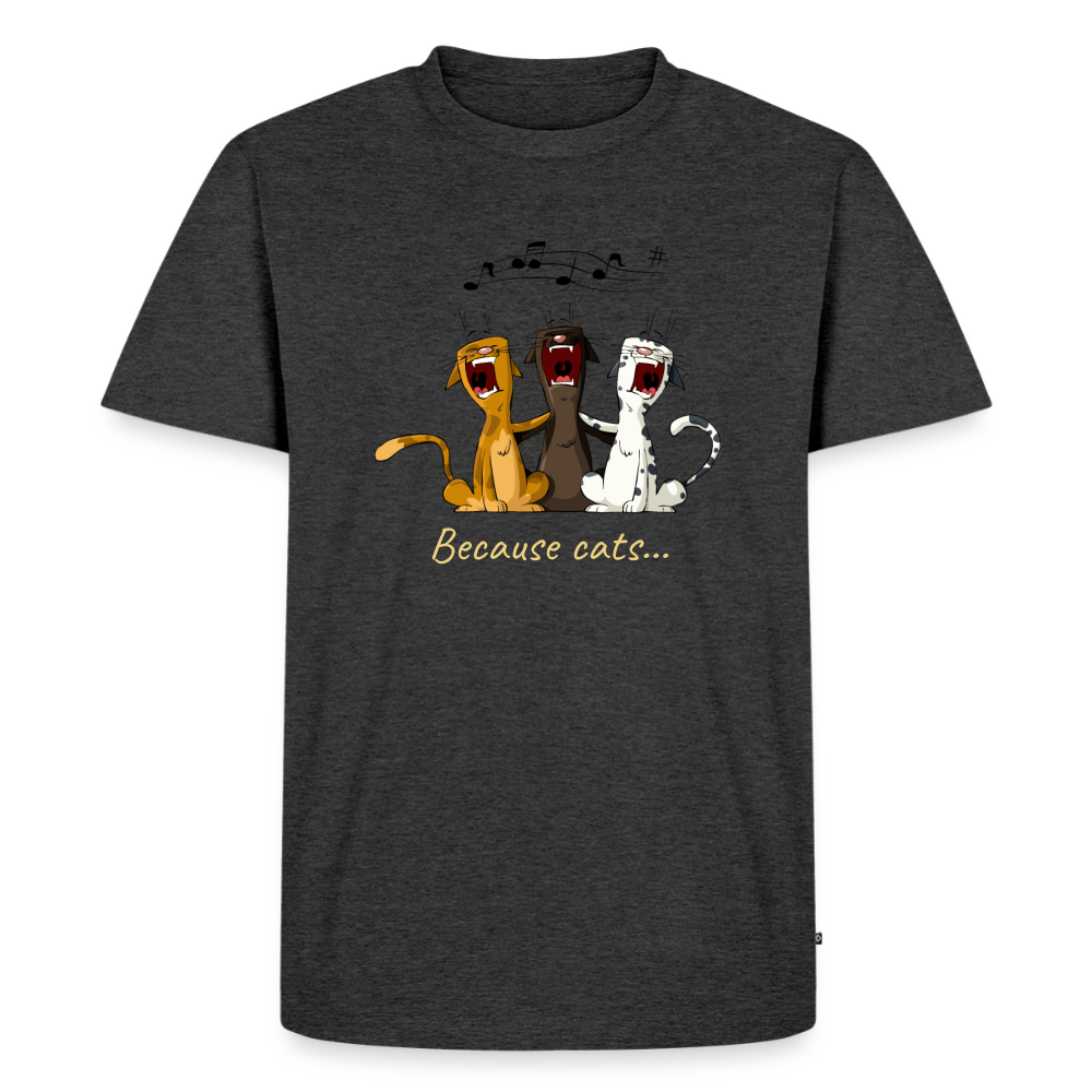 Premium because cats singing t-shirt - heather anthracite
