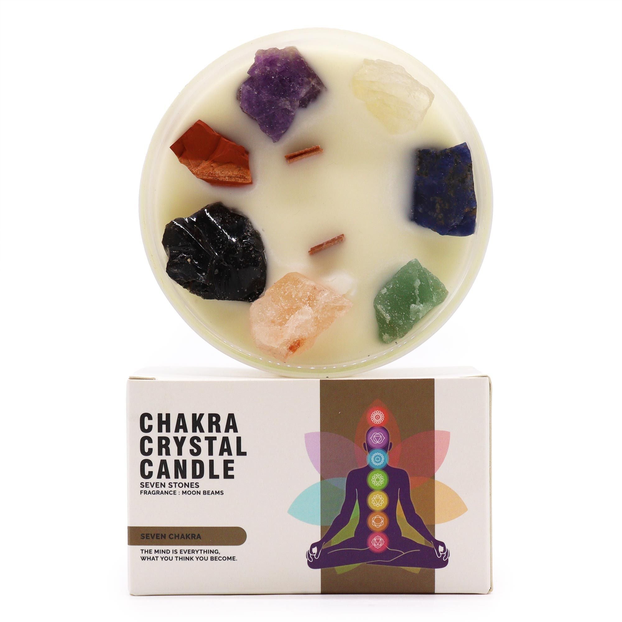 17h Large Chakra Crystal Candles - Seven Charkra