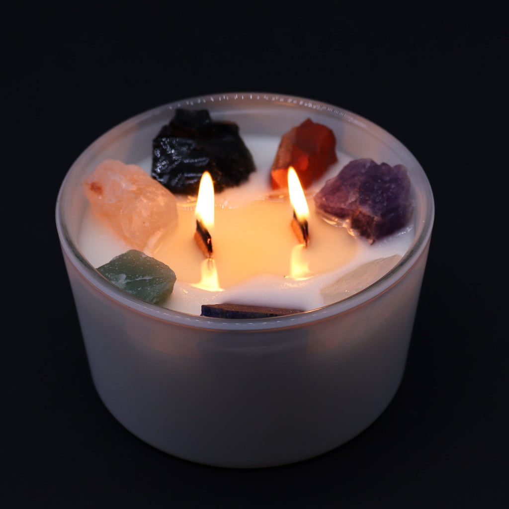 17h Large Chakra Crystal Candles - Seven Charkra