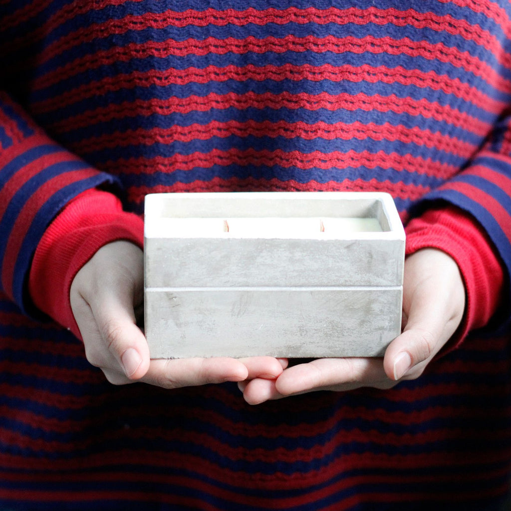 Large Concrete Soy Candle  - Clove & Dark Sandal