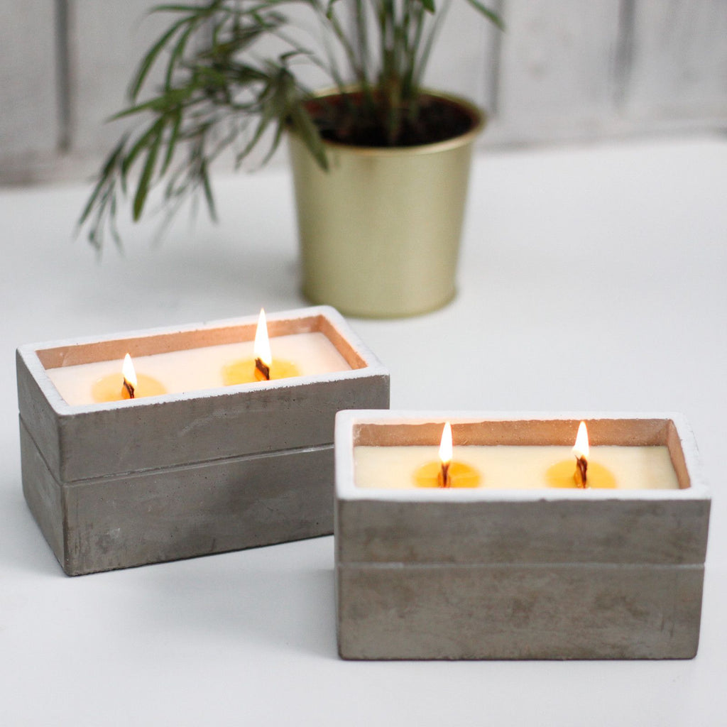 Large Concrete Soy Candle - Spiced South Sea Lime