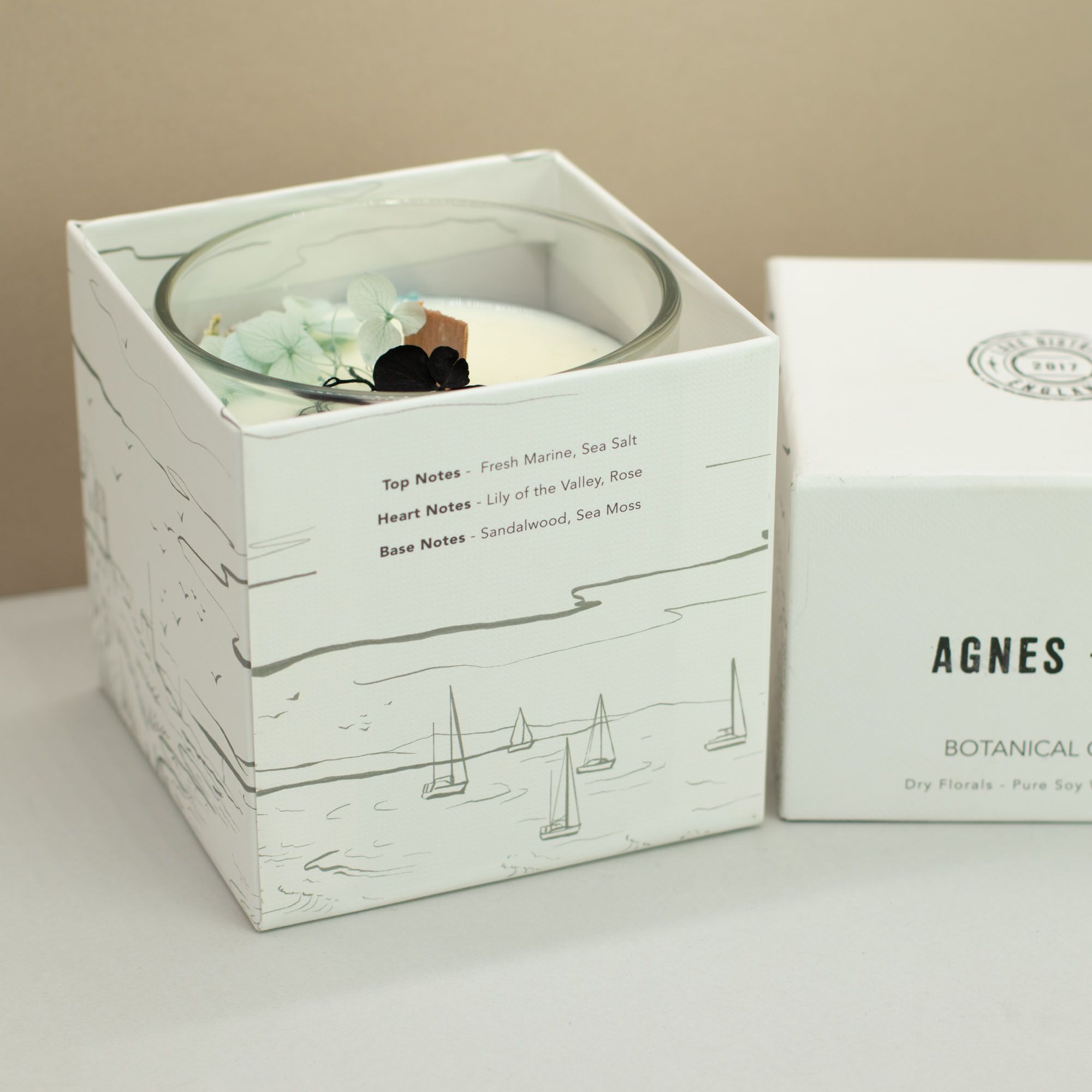 Agnes + Cat Botanical Soy Wax Candle - Seasalt & Moss