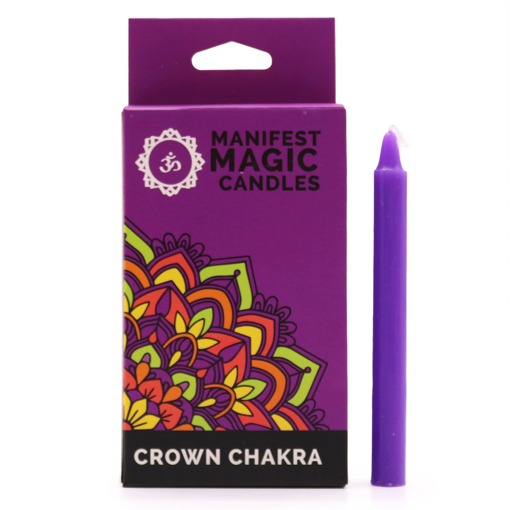 12 Manifest Magic Candles - Purple - Crown Chakra