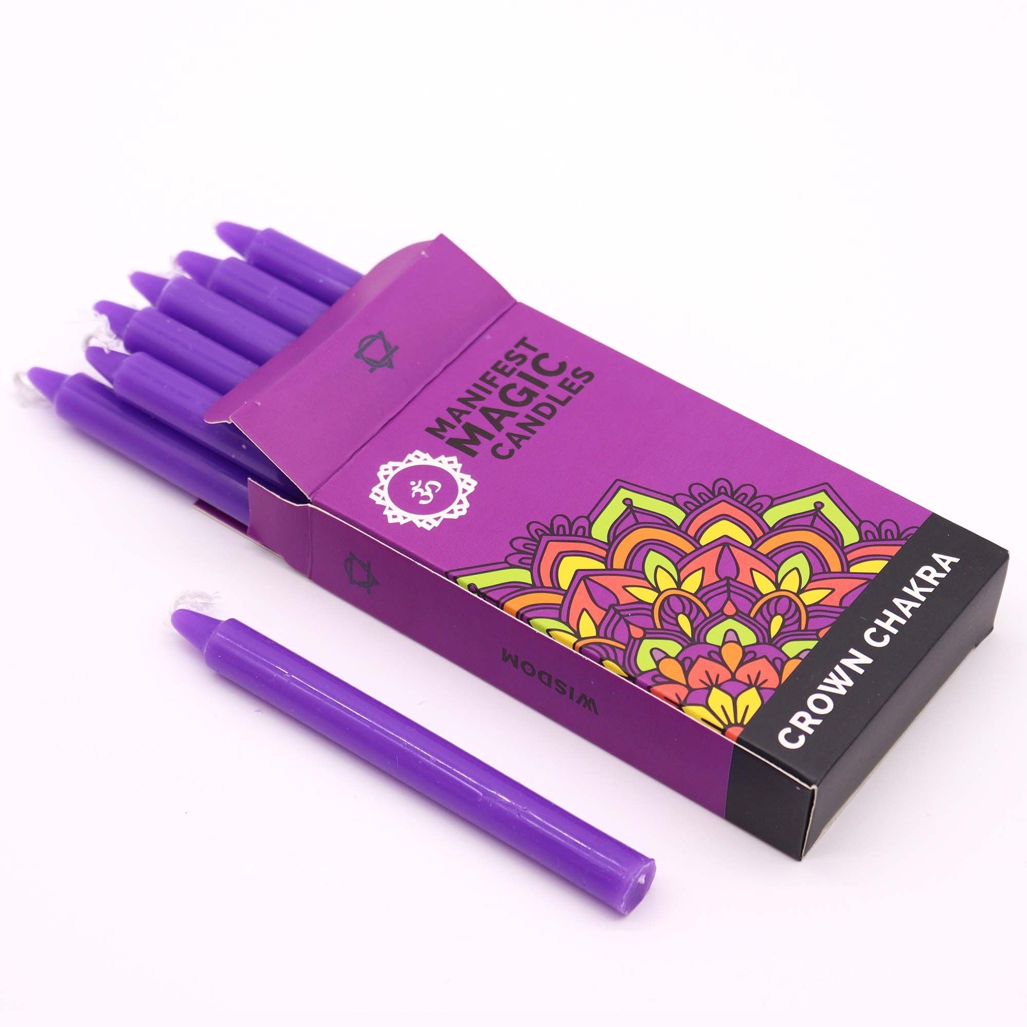 12 Manifest Magic Candles - Purple - Crown Chakra