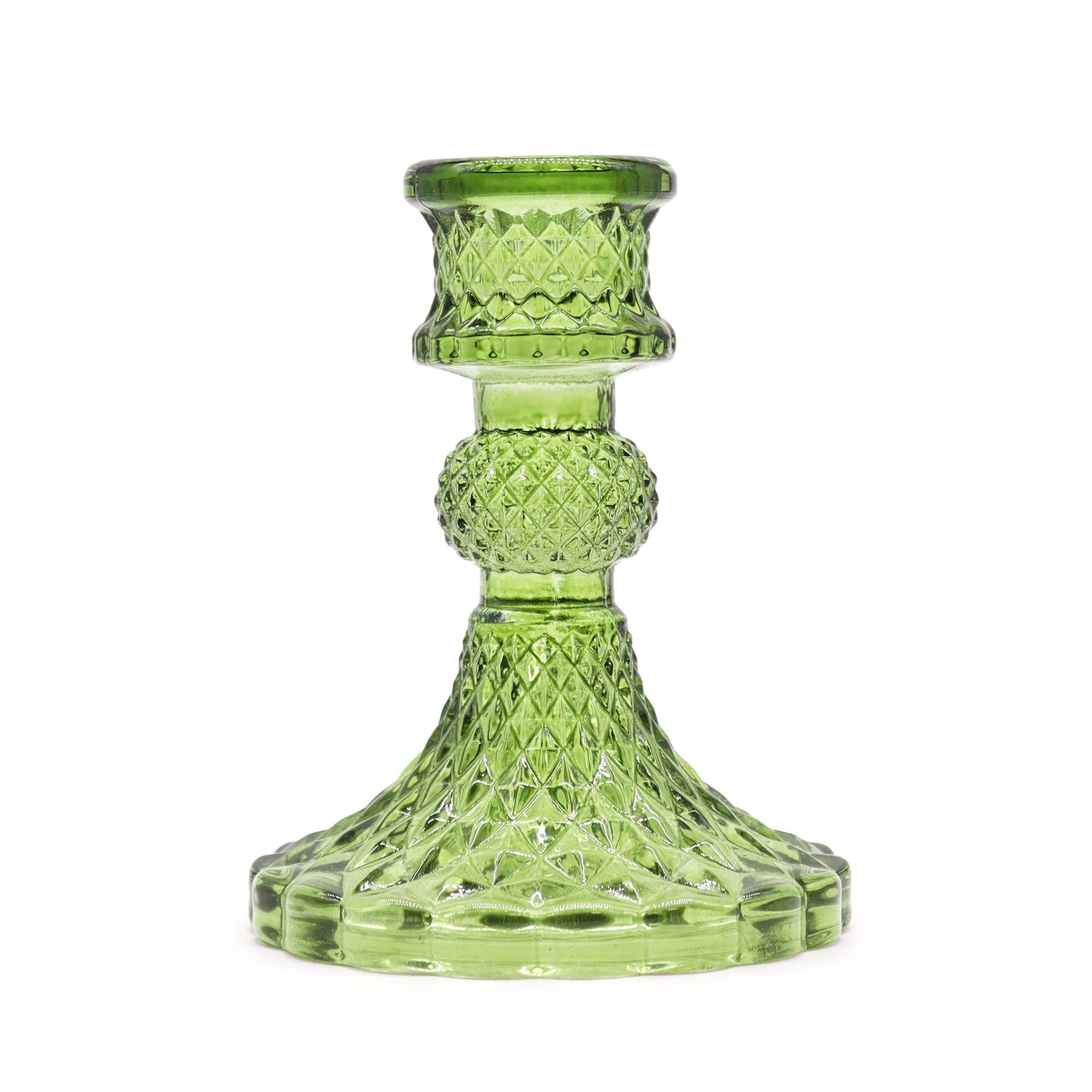 Set of 2 Vintage Dinner Candle Holder - Garden Jade