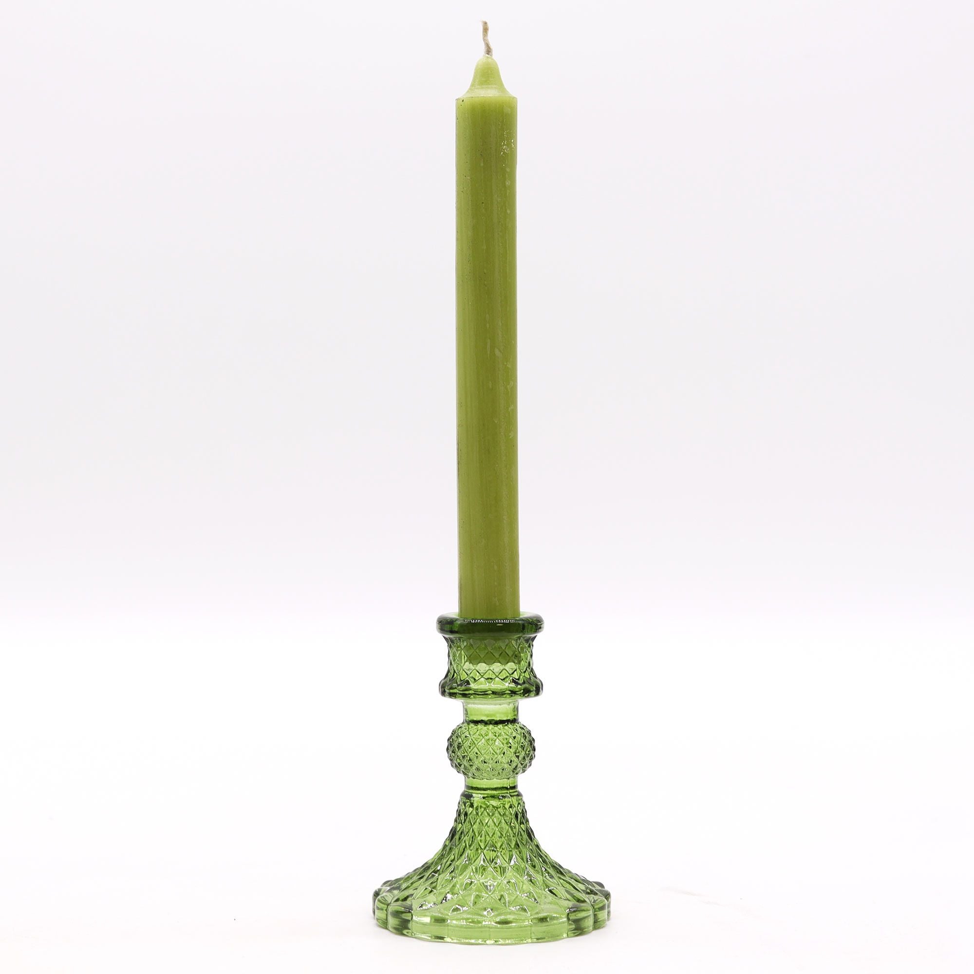 Set of 2 Vintage Dinner Candle Holder - Garden Jade