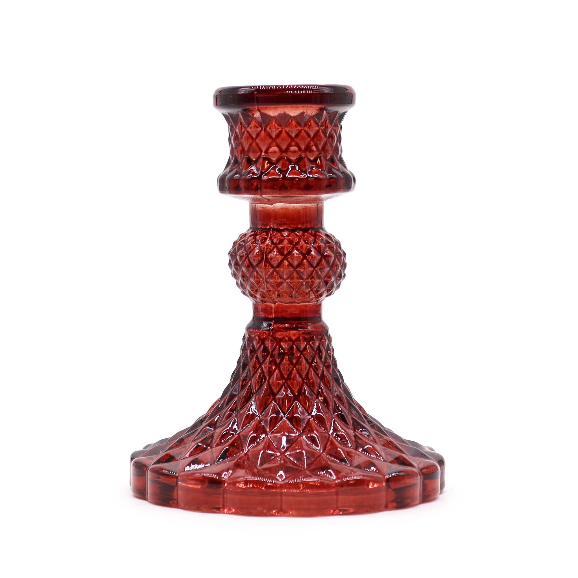 Set of 2 Vintage Dinner Candle Holder - Vampire Red