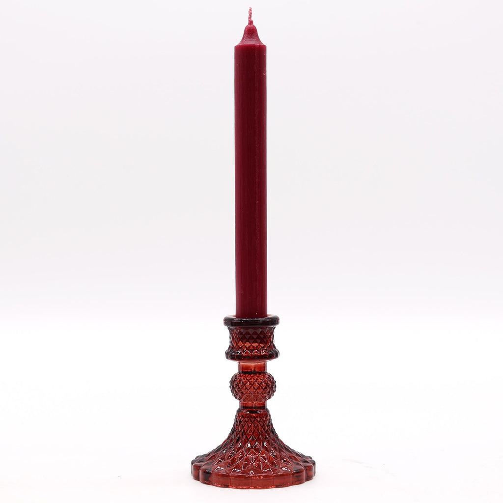 Set of 2 Vintage Dinner Candle Holder - Vampire Red